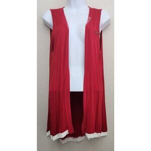 P. Michael Red Arkansas Razorbacks Logo Draped Front Cardigan Vest Medium Flowy